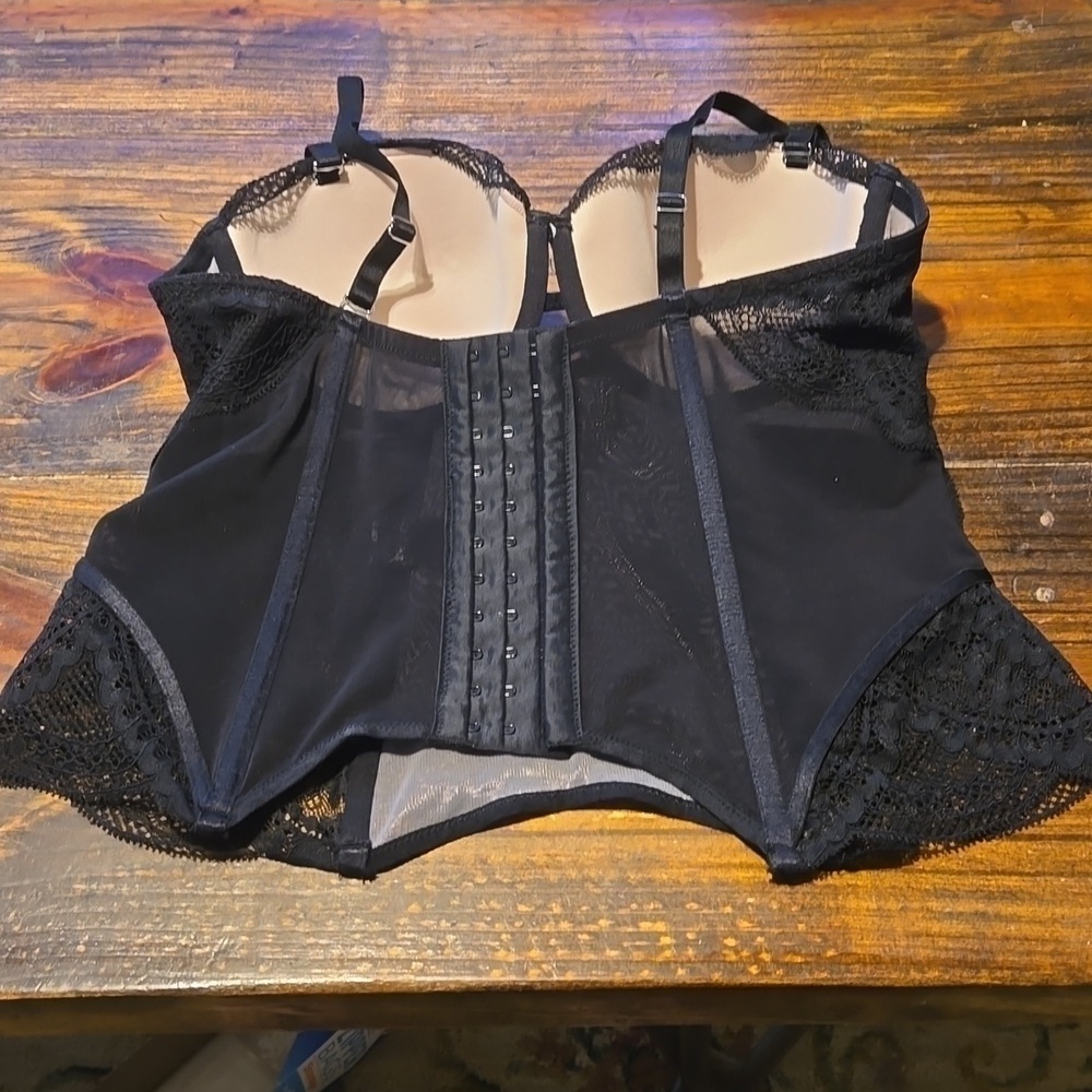 Rebecca Mir Hunkmuller Sexy Black Corset Bustier Bra Size 36C - Picture 4 of 7